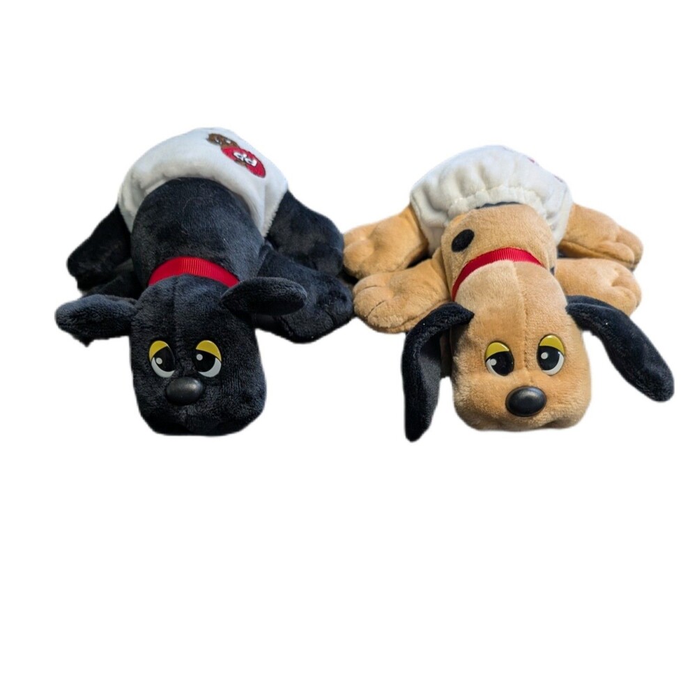 2 Pound Puppies Classic Newborns 2019 Hasbro 7” Plushes Dog Puppy Brown & Black